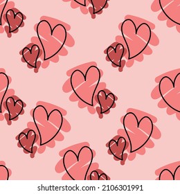 Lovely hearts for the holiday, a pattern for print or postcards.