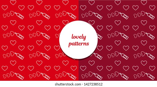 Lovely hearts patterns. Vector illustration 