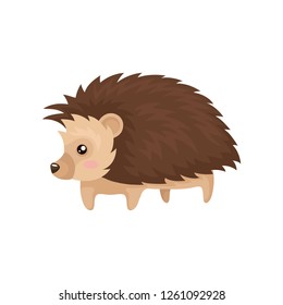 Lovely hedgehog prickly animal cartoon character vector Illustration on a white background