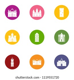 Lovely home icons set. Flat set of 9 lovely home vector icons for web isolated on white background