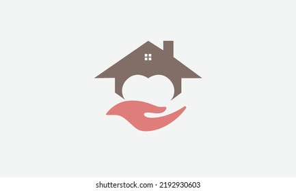 Lovely house Health Care vector logo design