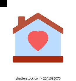 lovely house icon logo flat style vector