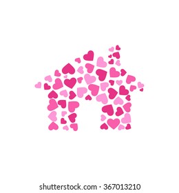 Lovely house. Vector Logo design