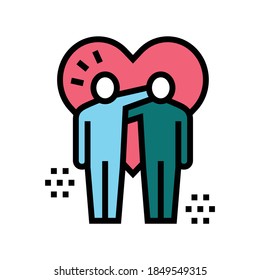 lovely hugs color icon vector. lovely hugs sign. isolated symbol illustration