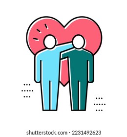 lovely hugs color icon vector. lovely hugs sign. isolated symbol illustration