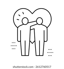 lovely hugs line icon vector. lovely hugs sign. isolated contour symbol black illustration