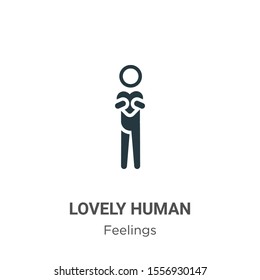 Lovely human vector icon on white background. Flat vector lovely human icon symbol sign from modern feelings collection for mobile concept and web apps design.