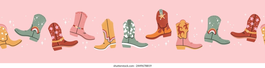 Botas vaquero ilustradas con