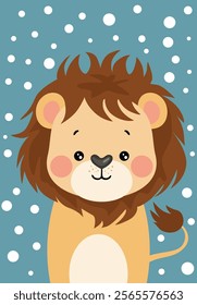 Lovely illustration with cute lion
