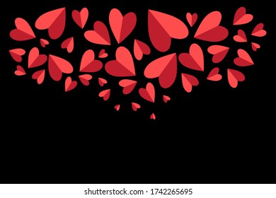 Lovely illustration with red hearts for Valentine's Day