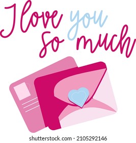 Lovely illustrations for Valentine's Day. Minimalistic set of elements in vector