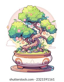 A lovely image of a bonsai tree with detailed detailing