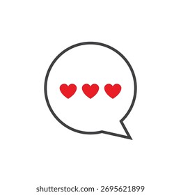 Lovely image of two speech bubbles with a heart