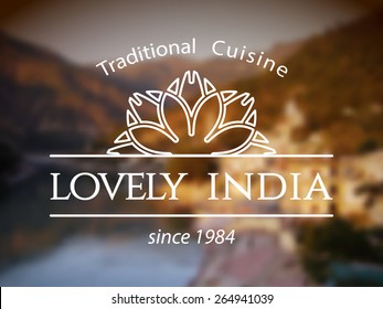 Lovely India logo template. Vector ethnic ornamental design for restaurants and cafes.