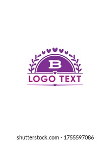 Love Initialen Buchstaben Typ B Logo Vorlage, Vektorlogo für Geschäfts- und Firmenidentität 