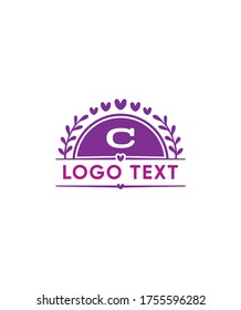 Lovely initials letter type C logo template, Vector logo for business and company identity 