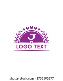 Lovely initials letter type J logo template, Vector logo for business and company identity 