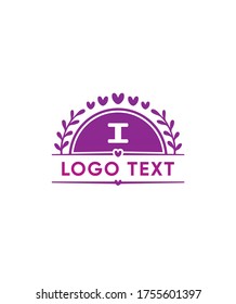 Lovely initials letter type I logo template, Vector logo for business and company identity 