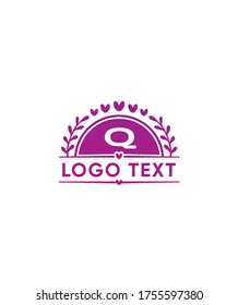 Lovely initials letter type Q logo template, Vector logo for business and company identity 