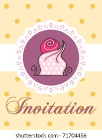 lovely invitation with cake
