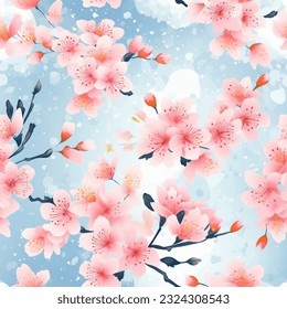 Bonito florecimiento japonés de cerezos rojo rosa rosado Sakura Kimono Yukata Fondo de pantalla de fondo Aqua