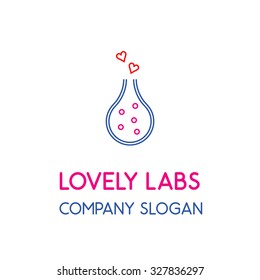 Lovely labs laboratory research development studio logo design