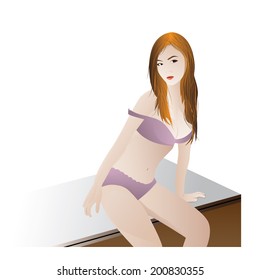 lovely lady design vector