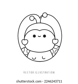 lovely ladybug valentines day. Vector illustration