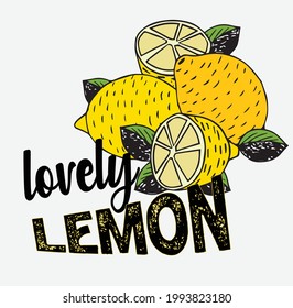 diseño de camiseta vectorial de limón adorable