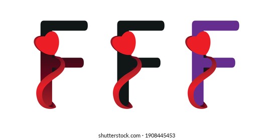 Lovely  letter F logo vector design.