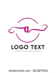 A lovely letter A  logo template  that combines copperplate and contemporary styles, and features a dancing baseline, Vector logo for business and company identity 