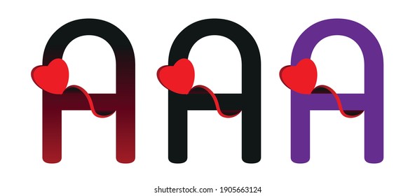 Lovely  letter A logo vector design. 
