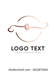 A lovely letter O  logo template  that combines copperplate and contemporary styles, and features a dancing baseline, Vector logo for business and company identity 