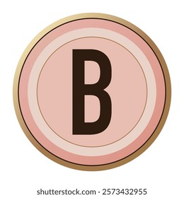 Lovely Letter “B” in Pastel Pink and Gold Frame - Perfect for Personalized Valentine’s Day Keepsakes