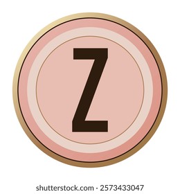 Lovely Letter “Z” in Romantic Pink and Gold Frame - Perfect for Valentine’s Day Themes