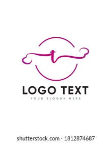 A lovely letter T  logo template  that combines copperplate and contemporary styles, and features a dancing baseline, Vector logo for business and company identity 