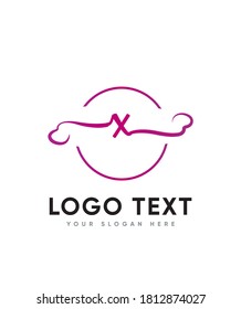 A lovely letter X  logo template  that combines copperplate and contemporary styles, and features a dancing baseline, Vector logo for business and company identity 