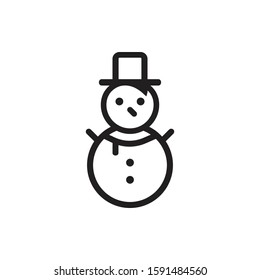 A lovely linear snowman icon. The symbol of winter, snow and frost. A snowman illustration good for use in business, app and web applications.