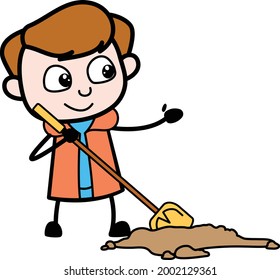 Lovely Little Cartoon Boy digs and calling someone