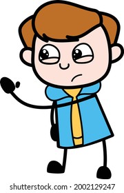 Lovely Little Cartoon Boy giving warning