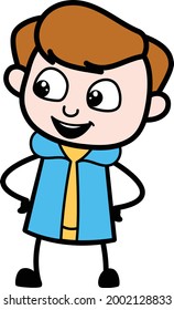 Lovely Little Cartoon Boy looking at someone