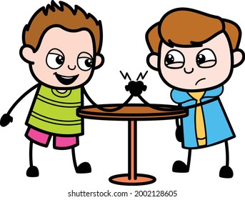 Lovely Little Cartoon Boy thumb wrestling