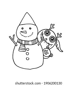 Lovely little monster line art