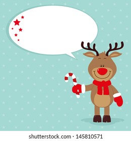 Lovely little reindeer with candy