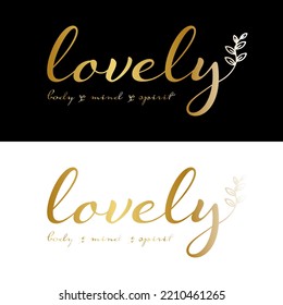Lovely logotype design of stylized leaf, gold, luxury, premium and golden flower.