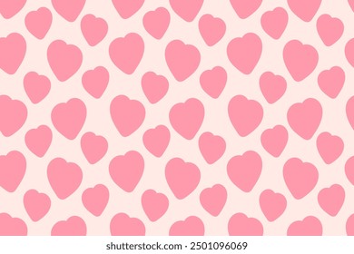 Lovely love, funny, nice, cute, romantic pink st. Valentines day hearts. Seamless vector pattern for design and decoration. 