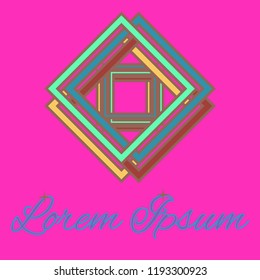 Lovely magian abstract multicolor cube geometric.