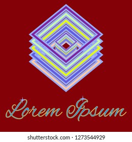 Lovely magian abstract multicolor cube geometric.