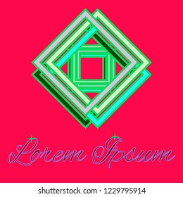 Lovely magian abstract multicolored cube geometric.