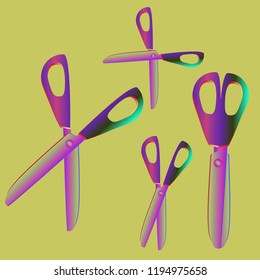 Lovely magian set gradient multicolored tool scissors.